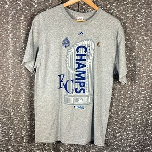 Men's Majestic Steel Kansas City Royals 2015 World Series Champions Locker Room‎